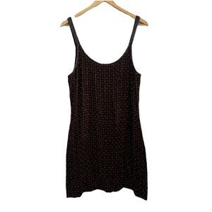 Amrit-A Designs Y2k Amrit Kaur Sz Large Merlot Beaded Viscose Elegant Slip Dress